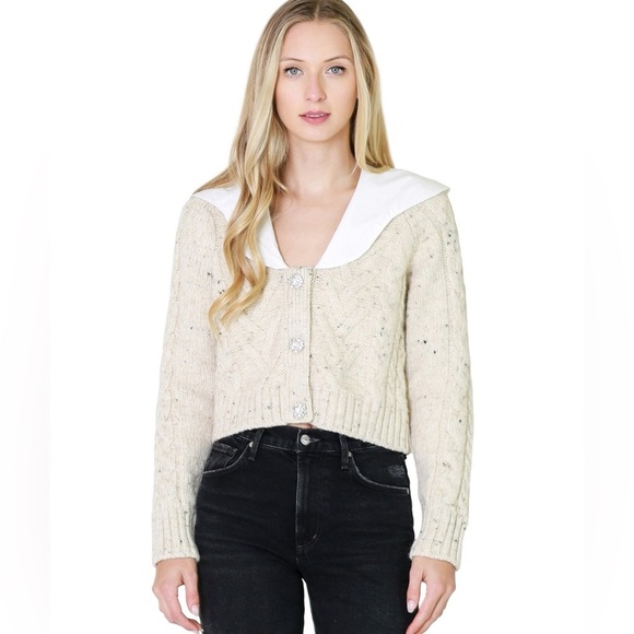 Ganni Wool Alpaca Blend Poplin Collar Sweater, size XS - Picture 4 of 15